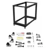 StarTech.com 4-posts 15U mobiel open-frame serverrack, vier-posts 19 inch netwerkrack met wielen, rolbaar rack met verstelbare diepte voor computer/AV/data/IT-apparatuur – zwenkwielen, stelvoeten of vloermontage