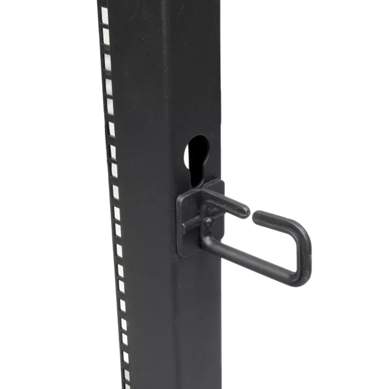 StarTech.com 4-posts 18U mobiel open-frame serverrack, vier-posts 19 inch netwerkrack met wielen, rolbaar rack met verstelbare diepte voor computer/AV/data/IT-apparatuur – wielen, stelvoeten of vloermontage
