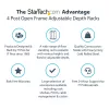 StarTech.com 4-posts 18U mobiel open-frame serverrack, vier-posts 19 inch netwerkrack met wielen, rolbaar rack met verstelbare diepte voor computer/AV/data/IT-apparatuur – wielen, stelvoeten of vloermontage