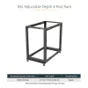StarTech.com 4-posts 18U mobiel open-frame serverrack, vier-posts 19 inch netwerkrack met wielen, rolbaar rack met verstelbare diepte voor computer/AV/data/IT-apparatuur – wielen, stelvoeten of vloermontage
