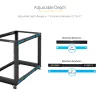 StarTech.com 4-posts 18U mobiel open-frame serverrack, vier-posts 19 inch netwerkrack met wielen, rolbaar rack met verstelbare diepte voor computer/AV/data/IT-apparatuur – wielen, stelvoeten of vloermontage