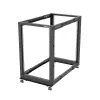 StarTech.com 4-posts 18U mobiel open-frame serverrack, vier-posts 19 inch netwerkrack met wielen, rolbaar rack met verstelbare diepte voor computer/AV/data/IT-apparatuur – wielen, stelvoeten of vloermontage