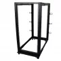 StarTech.com 4-posts 25U mobiel open-frame serverrack, vier-posts 19 inch netwerkrack met wielen, rolbaar rack met verstelbare diepte voor computer/AV/data/IT-apparatuur – wielen, stelvoeten of vloermontage