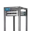 StarTech.com 4-posts 25U mobiel open-frame serverrack, vier-posts 19 inch netwerkrack met wielen, rolbaar rack met verstelbare diepte voor computer/AV/data/IT-apparatuur – wielen, stelvoeten of vloermontage