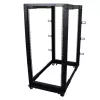 StarTech.com 4-posts 25U mobiel open-frame serverrack, vier-posts 19 inch netwerkrack met wielen, rolbaar rack met verstelbare diepte voor computer/AV/data/IT-apparatuur – wielen, stelvoeten of vloermontage