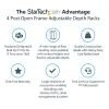 StarTech.com 4-posts 25U mobiel open-frame serverrack, vier-posts 19 inch netwerkrack met wielen, rolbaar rack met verstelbare diepte voor computer/AV/data/IT-apparatuur – wielen, stelvoeten of vloermontage