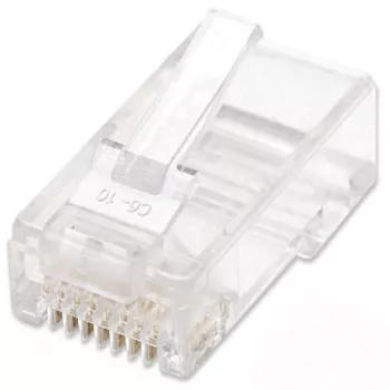 Intellinet RJ45 modulaire stekker, Cat6, UTP, 2-tandig, voor soepele aders, 15 µ vergulde contacten, 100-pack
