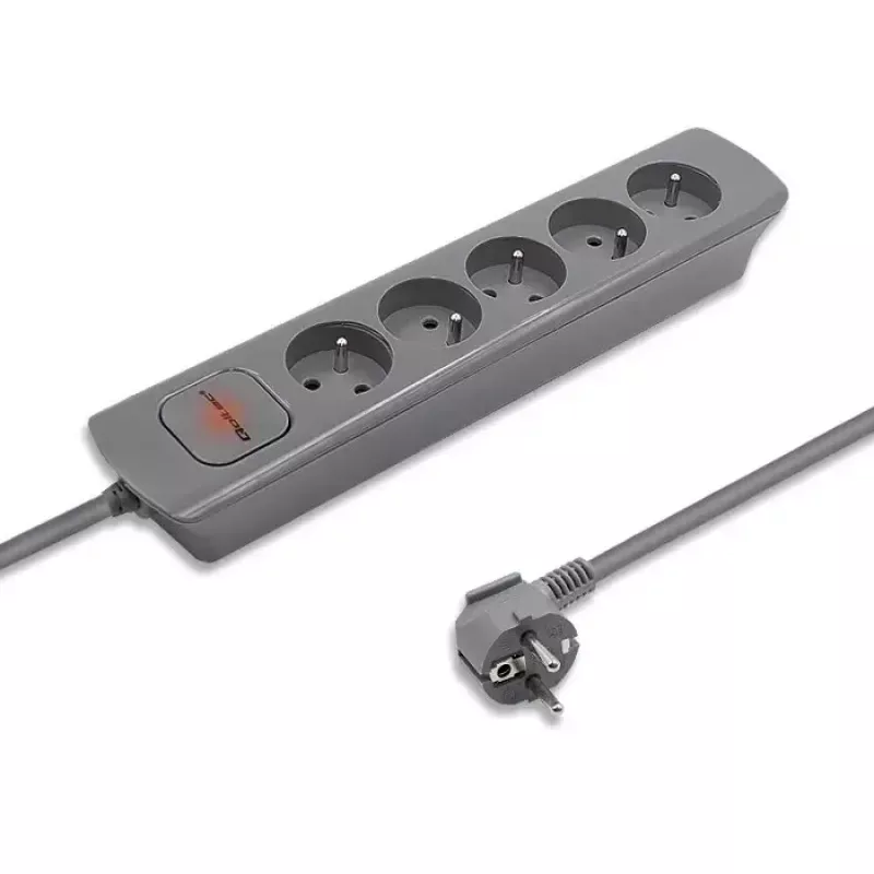 Power Extension Qoltec 50275 1.8m 5 AC stopcontacten indoor grijs