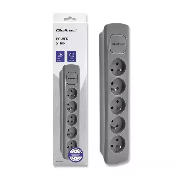 Power Extension Qoltec 50275 1.8m 5 AC stopcontacten indoor grijs