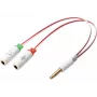 Sandberg Headset-adapter Dual-naar-enkel, 3,5-mm-TRS, stekker, bus, wit