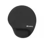 Sandberg memory foam muismat rond, zwart, effen, memory foam, polssteun, antislip onderkant