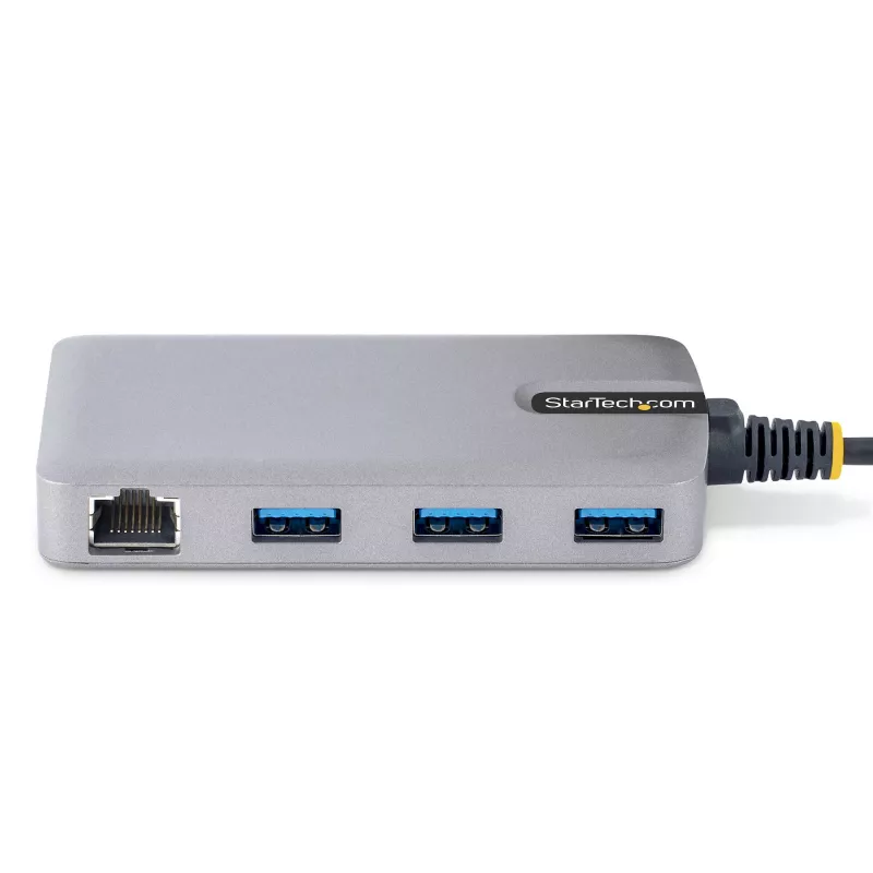 StarTech.com 3-poorts USB-C-hub met Ethernet - 3x USB-A-aansluitingen, Gigabit Ethernet RJ45, USB 3.0 5Gbit/s, busgevoed, 30 cm lange kabel - draagbare laptop USB Type-C-hub adapter met Gigabit Ethernet