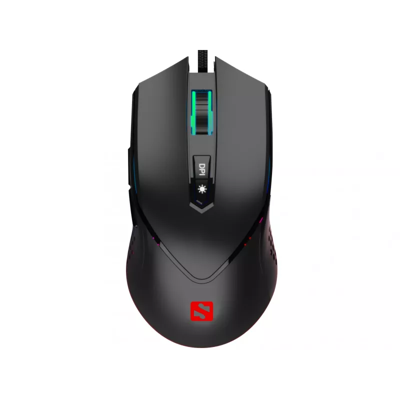 Sandberg Azazinator muis 6400, rechtshandig, USB Type-A, 6400 DPI, zwart