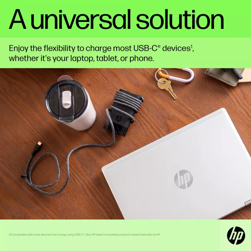 HP USB-C 65W laptopoplader, laptop, binnen, 90 V, 47 - 63 Hz, 65 W, 5 - 20 V