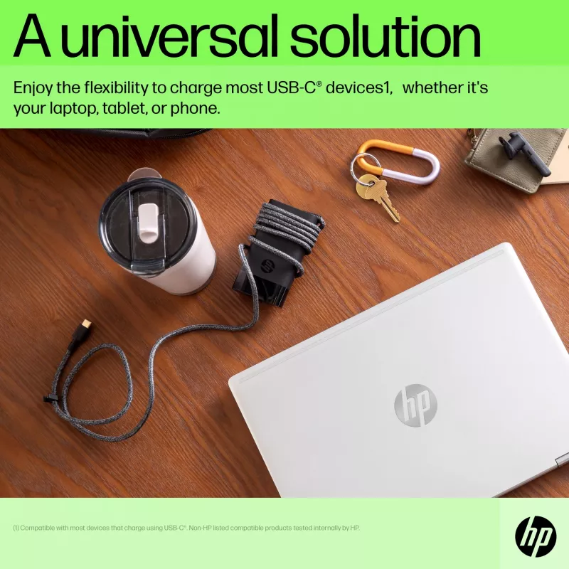 HP USB-C 65W laptopoplader, laptop, binnen, 90 V, 47 - 63 Hz, 65 W, 5 - 20 V