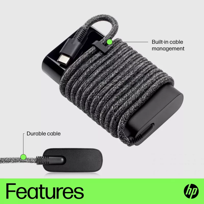 HP USB-C 65W laptopoplader, laptop, binnen, 90 V, 47 - 63 Hz, 65 W, 5 - 20 V
