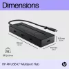 HP 4K USB-C multiport hub, USB Type-C, USB 3.2 Gen 2 (3.1 Gen 2) Type-C, 10000 Mbit/s, zwart, 4K Ultra HD, China