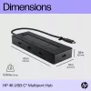 HP 4K USB-C multiport hub, USB Type-C, USB 3.2 Gen 2 (3.1 Gen 2) Type-C, 10000 Mbit/s, zwart, 4K Ultra HD, China