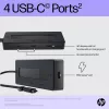 HP 4K USB-C multiport hub, USB Type-C, USB 3.2 Gen 2 (3.1 Gen 2) Type-C, 10000 Mbit/s, zwart, 4K Ultra HD, China