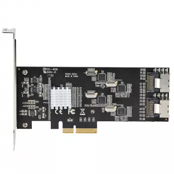 StarTech.com 8-poorts SATA PCIe-kaart – PCI Express 6 Gbit/s SATA-uitbreidingskaart met 4 hostcontrollers – SATA PCIe-controllerkaart – PCI-e x4 Gen 2 naar SATA III – SATA HDD/SSD