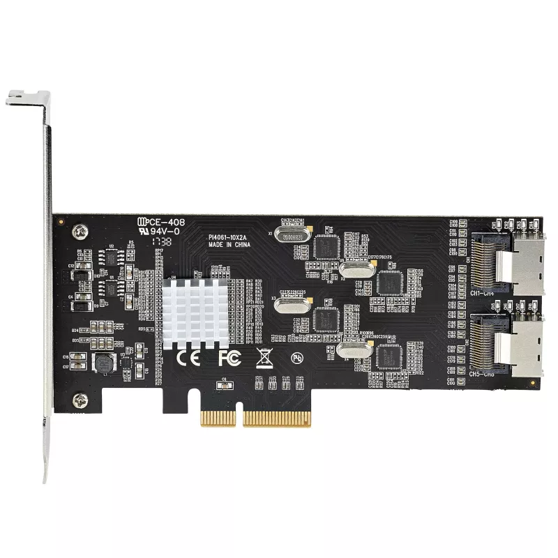 StarTech.com 8-poorts SATA PCIe-kaart – PCI Express 6 Gbit/s SATA-uitbreidingskaart met 4 hostcontrollers – SATA PCIe-controllerkaart – PCI-e x4 Gen 2 naar SATA III – SATA HDD/SSD