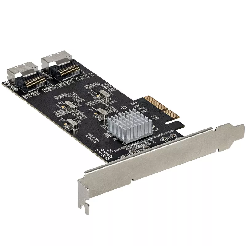 StarTech.com 8-poorts SATA PCIe-kaart – PCI Express 6 Gbit/s SATA-uitbreidingskaart met 4 hostcontrollers – SATA PCIe-controllerkaart – PCI-e x4 Gen 2 naar SATA III – SATA HDD/SSD