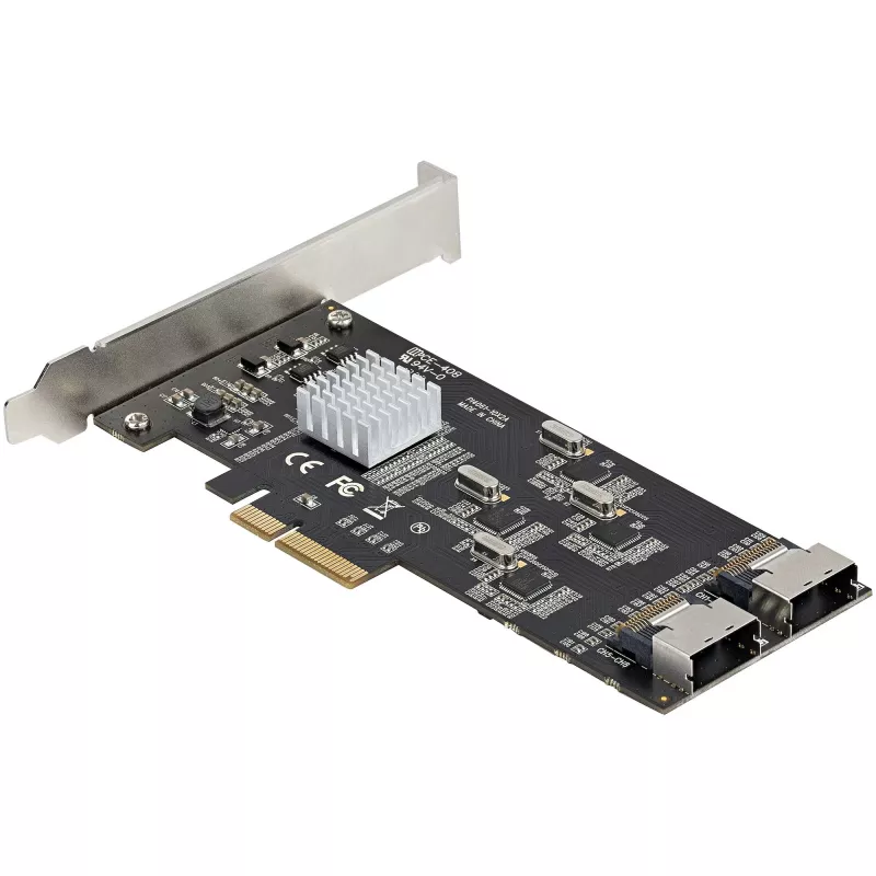 StarTech.com 8-poorts SATA PCIe-kaart – PCI Express 6 Gbit/s SATA-uitbreidingskaart met 4 hostcontrollers – SATA PCIe-controllerkaart – PCI-e x4 Gen 2 naar SATA III – SATA HDD/SSD