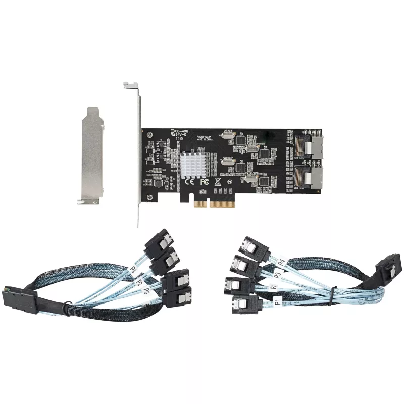 StarTech.com 8-poorts SATA PCIe-kaart – PCI Express 6 Gbit/s SATA-uitbreidingskaart met 4 hostcontrollers – SATA PCIe-controllerkaart – PCI-e x4 Gen 2 naar SATA III – SATA HDD/SSD