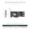 StarTech.com 8-poorts SATA PCIe-kaart – PCI Express 6 Gbit/s SATA-uitbreidingskaart met 4 hostcontrollers – SATA PCIe-controllerkaart – PCI-e x4 Gen 2 naar SATA III – SATA HDD/SSD
