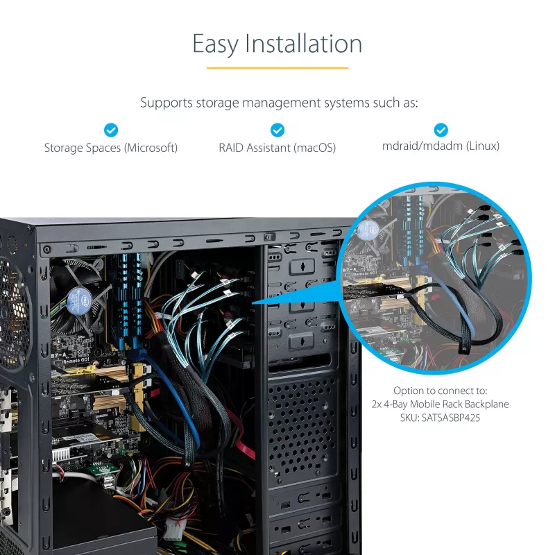 StarTech.com 8-poorts SATA PCIe-kaart – PCI Express 6 Gbit/s SATA-uitbreidingskaart met 4 hostcontrollers – SATA PCIe-controllerkaart – PCI-e x4 Gen 2 naar SATA III – SATA HDD/SSD