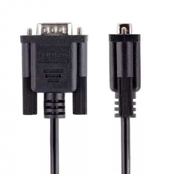 StarTech.com 3m RS232 seriële nullmodemkabel, crossover seriële kabel met Al-Mylar-afscherming, DB9 seriële COM-poort kabel female naar male, compatibel met DTE-apparaten, zwart, F/M