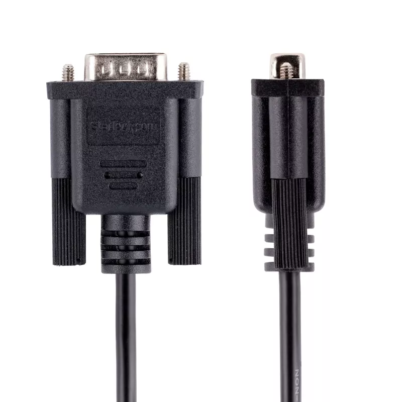 StarTech.com 3m RS232 seriële nullmodemkabel, crossover seriële kabel met Al-Mylar-afscherming, DB9 seriële COM-poort kabel female naar male, compatibel met DTE-apparaten, zwart, F/M