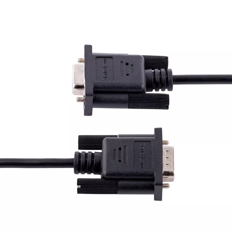 StarTech.com 3m RS232 seriële nullmodemkabel, crossover seriële kabel met Al-Mylar-afscherming, DB9 seriële COM-poort kabel female naar male, compatibel met DTE-apparaten, zwart, F/M