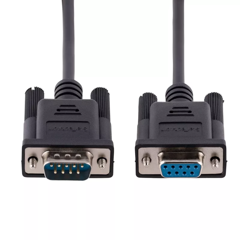 StarTech.com 3m RS232 seriële nullmodemkabel, crossover seriële kabel met Al-Mylar-afscherming, DB9 seriële COM-poort kabel female naar male, compatibel met DTE-apparaten, zwart, F/M
