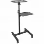 StarTech.com Mobiele projector- en laptopstandaard/wagen – robuuste draagbare projectorstandaard (2 plateaus, elk 10 kg belastbaar) – in hoogte verstelbare rolwagen voor presentaties met vergrendelbare wielen