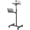 StarTech.com Mobiele projector- en laptopstandaard/wagen – robuuste draagbare projectorstandaard (2 plateaus, elk 10 kg belastbaar) – in hoogte verstelbare rolwagen voor presentaties met vergrendelbare wielen
