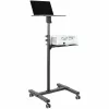 StarTech.com Mobiele projector- en laptopstandaard/wagen – robuuste draagbare projectorstandaard (2 plateaus, elk 10 kg belastbaar) – in hoogte verstelbare rolwagen voor presentaties met vergrendelbare wielen