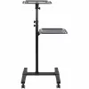 StarTech.com Mobiele projector- en laptopstandaard/wagen – robuuste draagbare projectorstandaard (2 plateaus, elk 10 kg belastbaar) – in hoogte verstelbare rolwagen voor presentaties met vergrendelbare wielen