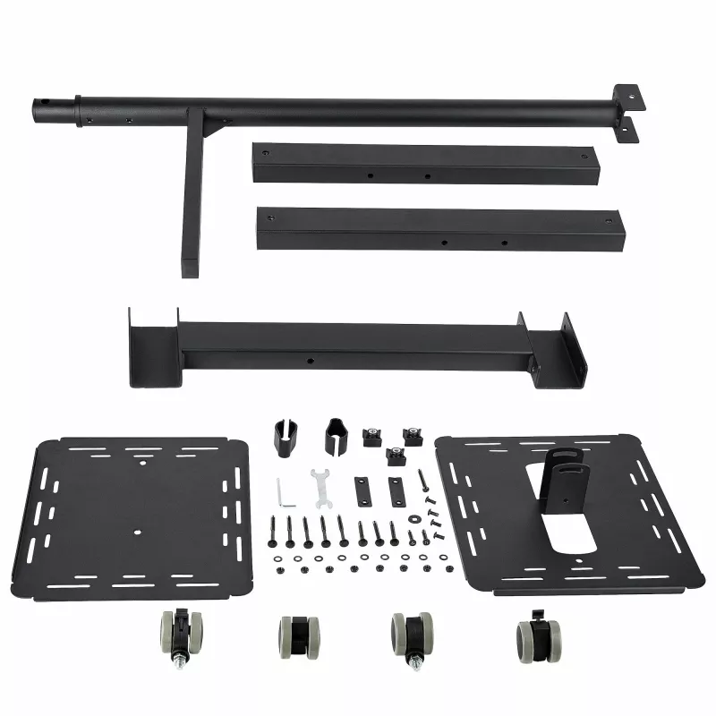 StarTech.com Mobiele projector- en laptopstandaard/wagen – robuuste draagbare projectorstandaard (2 plateaus, elk 10 kg belastbaar) – in hoogte verstelbare rolwagen voor presentaties met vergrendelbare wielen