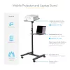 StarTech.com Mobiele projector- en laptopstandaard/wagen – robuuste draagbare projectorstandaard (2 plateaus, elk 10 kg belastbaar) – in hoogte verstelbare rolwagen voor presentaties met vergrendelbare wielen