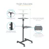 StarTech.com Mobiele projector- en laptopstandaard/wagen – robuuste draagbare projectorstandaard (2 plateaus, elk 10 kg belastbaar) – in hoogte verstelbare rolwagen voor presentaties met vergrendelbare wielen