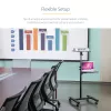 StarTech.com Mobiele projector- en laptopstandaard/wagen – robuuste draagbare projectorstandaard (2 plateaus, elk 10 kg belastbaar) – in hoogte verstelbare rolwagen voor presentaties met vergrendelbare wielen