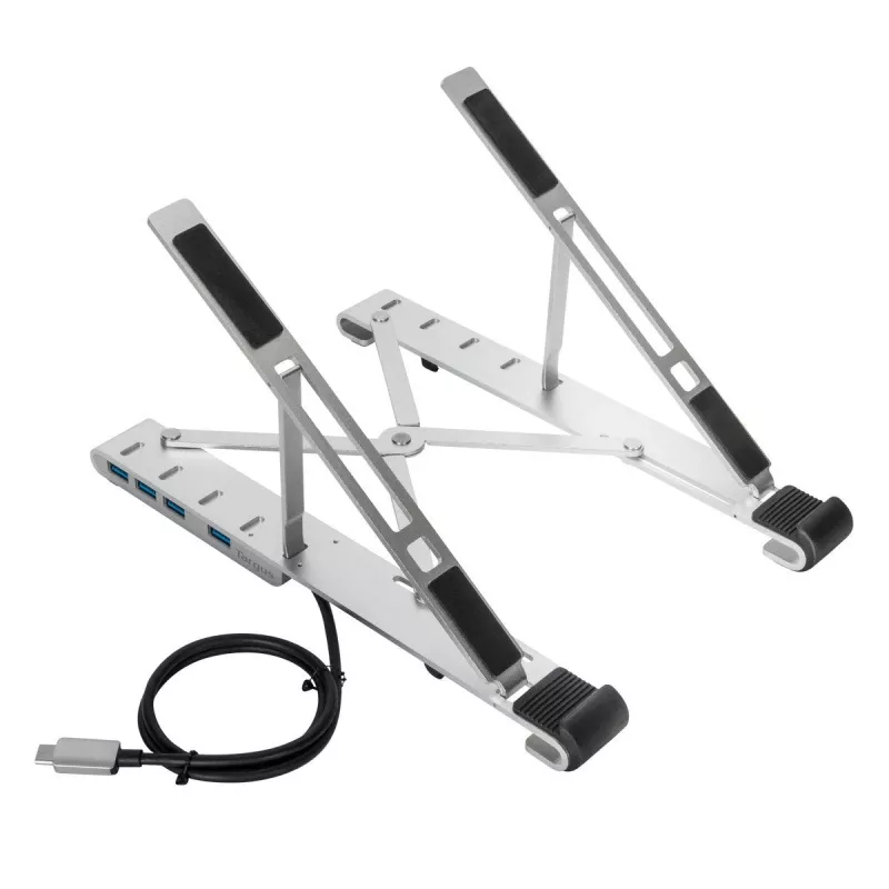 Targus AWU100205GL laptopstandaard met 4-poorts usb-hub, 25,4–39,6 cm (10–15,6 inch), zilver