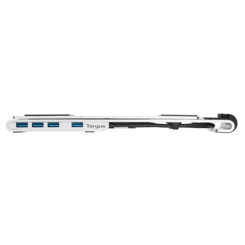 Targus AWU100205GL laptopstandaard met 4-poorts usb-hub, 25,4–39,6 cm (10–15,6 inch), zilver