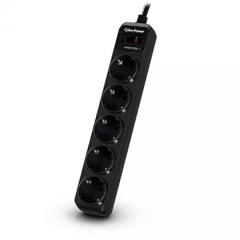 CyberPower B0520SC0-DE overspanningsbeveiliging zwart 5 AC-stopcontacten 200 – 250 V 1,8 m