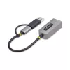 StarTech.com USB-C-naar-Ethernet-adapter met USB-A-dongle, 10/100/1000 Mbit/s, USB 3.0 naar Gigabit Ethernet netwerkadapter, 15 cm vaste kabel, USB GbE-adapter