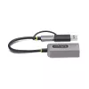 StarTech.com USB-C-naar-Ethernet-adapter met USB-A-dongle, 10/100/1000 Mbit/s, USB 3.0 naar Gigabit Ethernet netwerkadapter, 15 cm vaste kabel, USB GbE-adapter