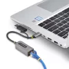 StarTech.com USB-C-naar-Ethernet-adapter met USB-A-dongle, 10/100/1000 Mbit/s, USB 3.0 naar Gigabit Ethernet netwerkadapter, 15 cm vaste kabel, USB GbE-adapter