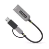 StarTech.com USB-C-naar-Ethernet-adapter met USB-A-dongle, 10/100/1000 Mbit/s, USB 3.0 naar Gigabit Ethernet netwerkadapter, 15 cm vaste kabel, USB GbE-adapter