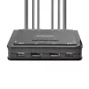 StarTech.com 2-poorts dual-monitor DisplayPort-kabel-KVM-switch, 4K 60Hz, compacte KVM-switch met geïntegreerde 1,5 m USB-A-/DisplayPort-/audiokabels, busgevoed – omschakelen via afstandsbedieningstoets/hotkeys